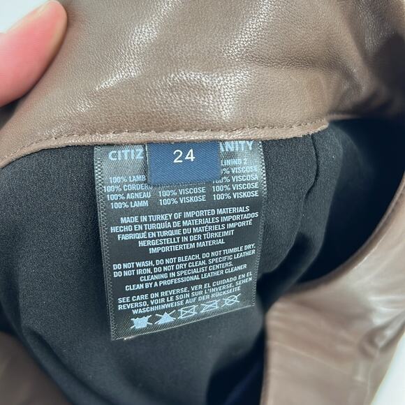 Citizens of Humanity Beverly Slouch Boot Leather Trouser - Brown - 24 - NWT - Picture 5 of 9